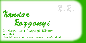 nandor rozgonyi business card