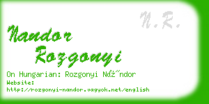 nandor rozgonyi business card